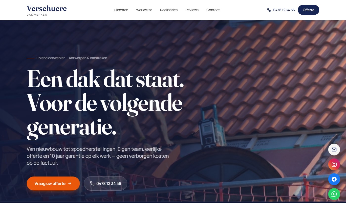 Voorbeeldwebsite Aannemer & Dakwerker