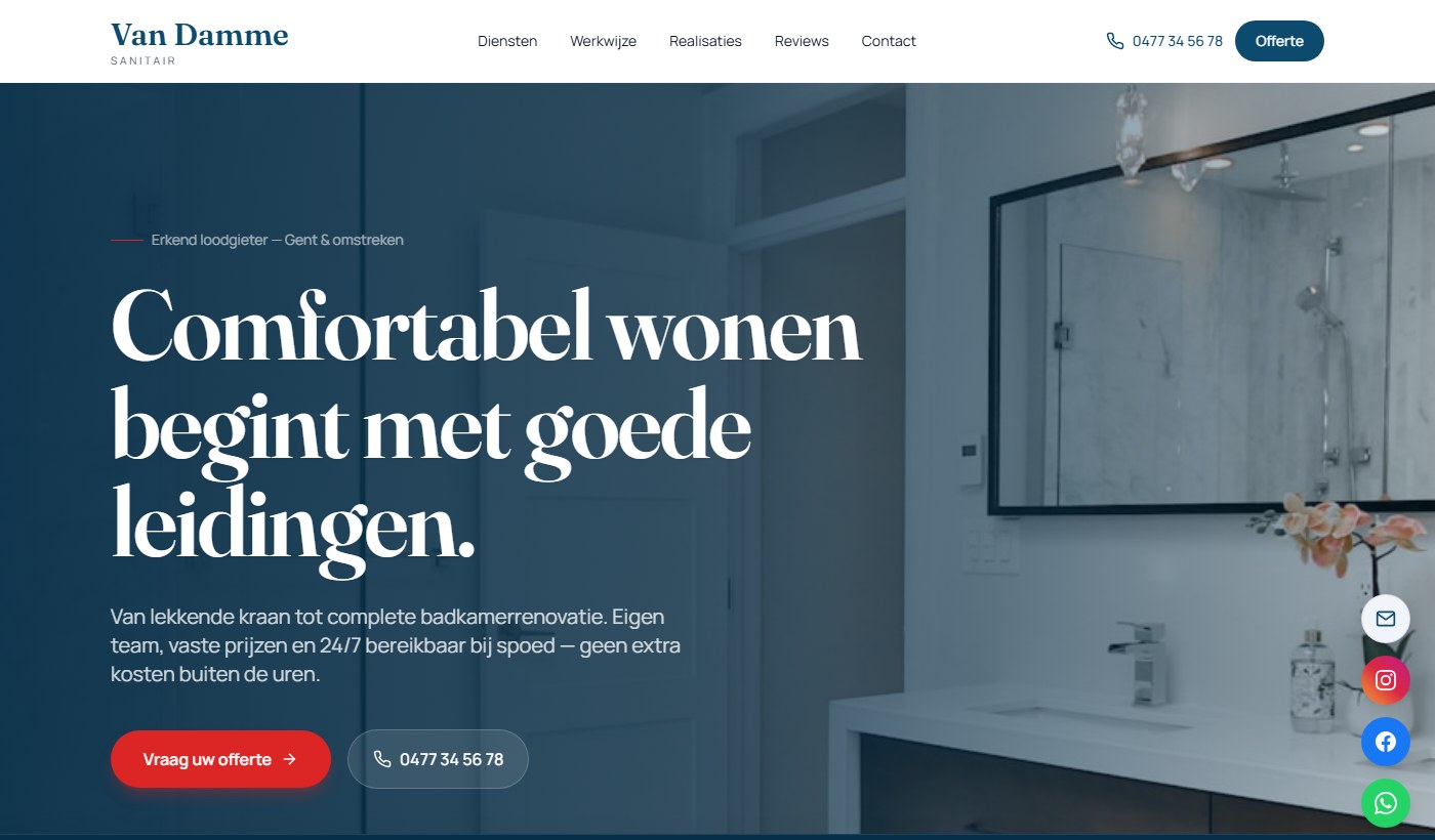 Voorbeeldwebsite Loodgieter & Sanitair
