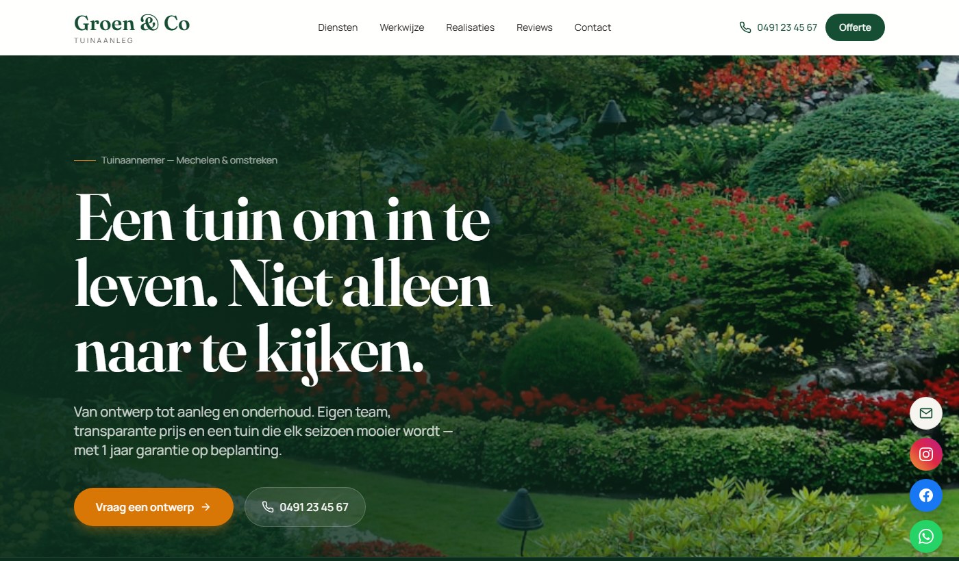 Voorbeeldwebsite Tuinaannemer